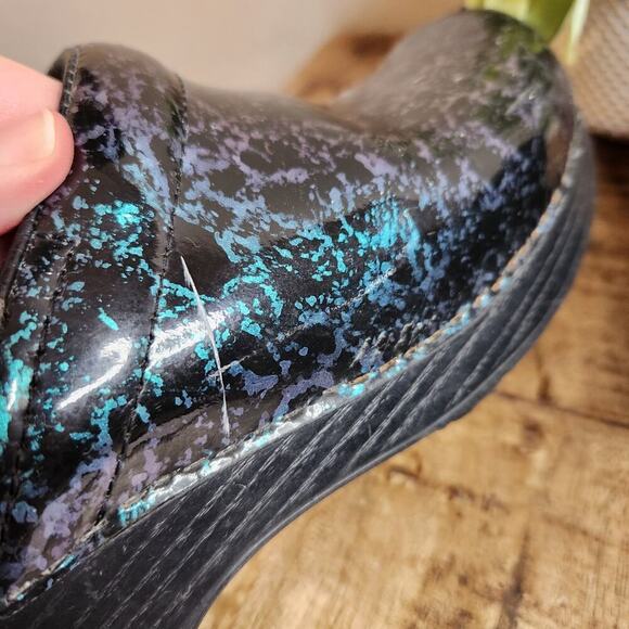 Dansko Black and Green Slip On Clogs Comfort Shoes Size 39 - Picture 11 of 15